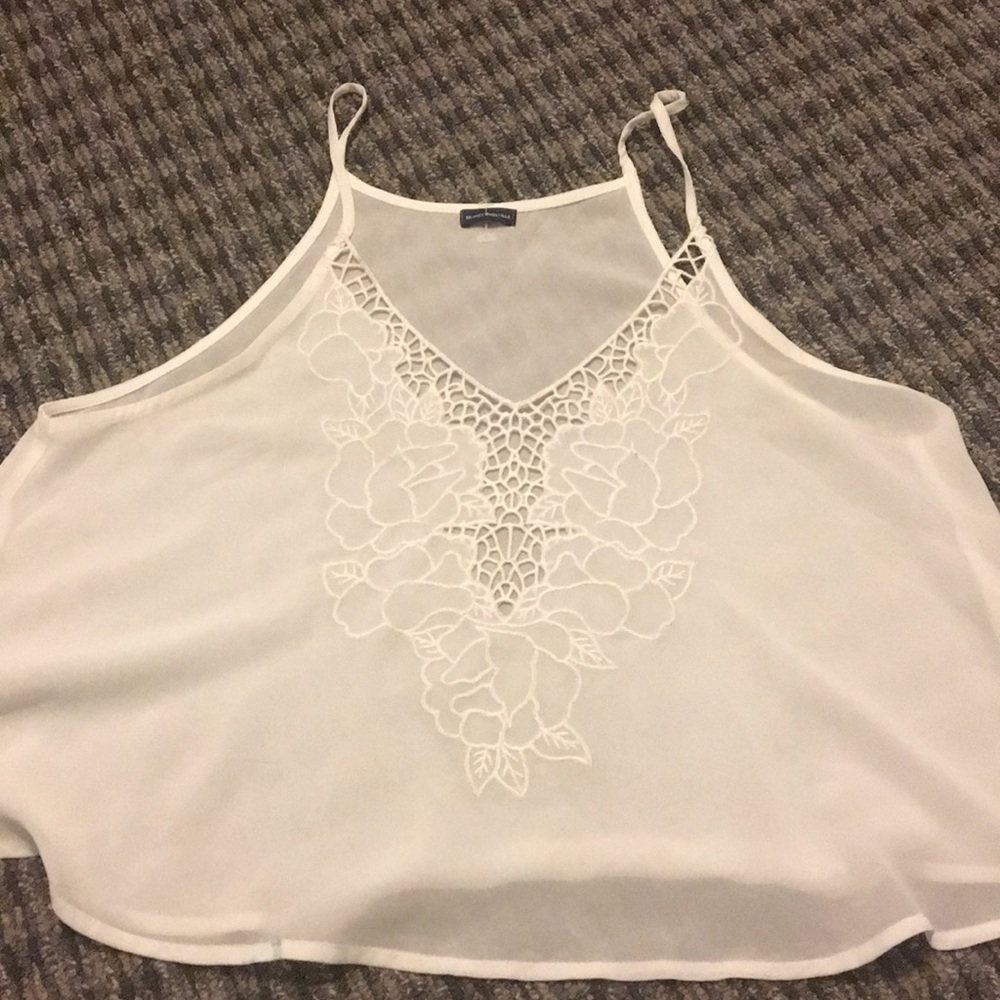 White brandy flowy tank
